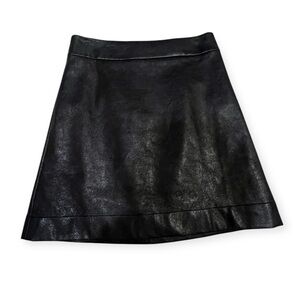J Crew Women’s Faux Leather A-line Black Mini Skirt- 0
